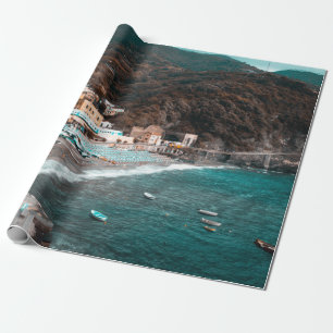 WHITE CONCRETE BUILDING NEAR BODY OF WATER WRAPPING PAPER