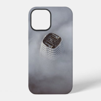 WHITE CONCRETE BUILDING SURROUNDED BY CLOUDS iPhone 12 CASE