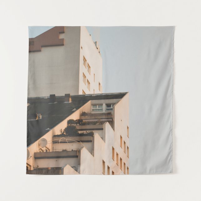 WHITE CONCRETE BUILDING TAPESTRY (Front)
