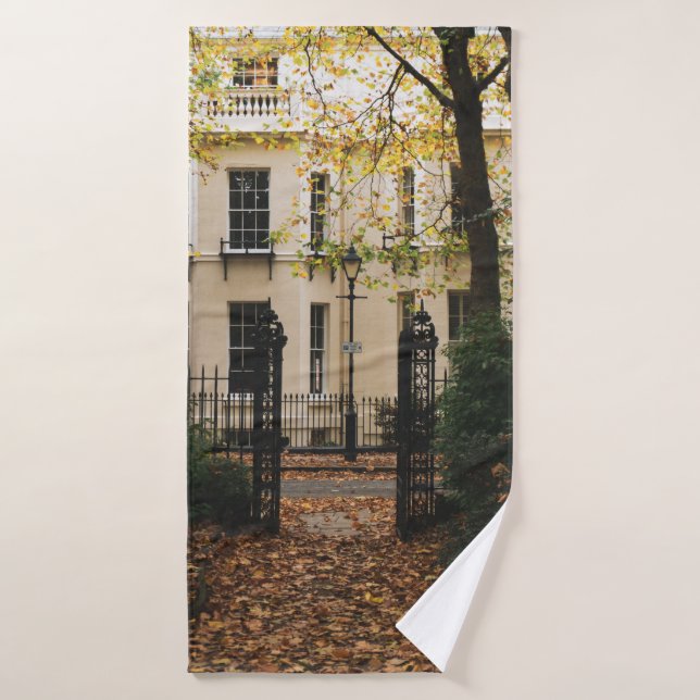 WHITE CONCRETE HOUSE SURROUNDED BY TREES DURING DA BATH TOWEL (Bath Towel)