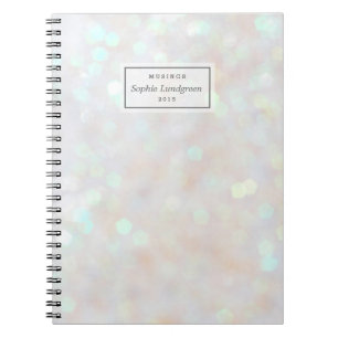 White Confetti Lights Personalized Notebook