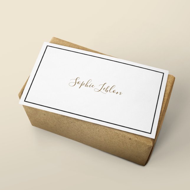 White contact card with handwritten font name (Creator Uploaded)