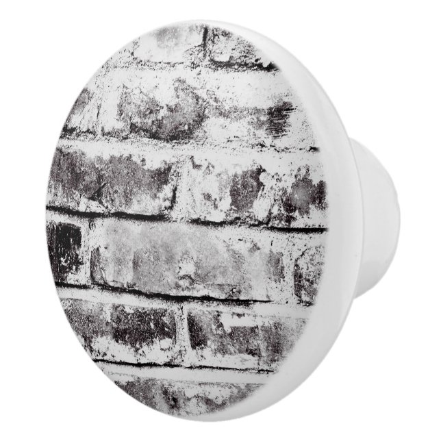 White Contrast Industrial Rustic Brick Texture Ceramic Knob (Right)