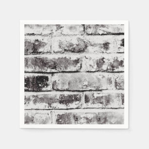 White Contrast Industrial Rustic Brick Texture Napkin