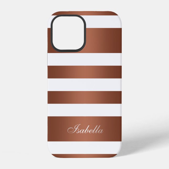 White copper striped iPhone case (Back)