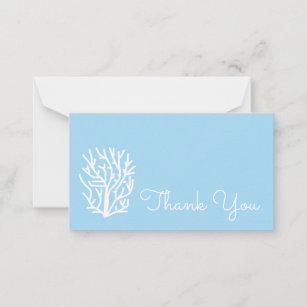 White coral eco ocean blue and white card