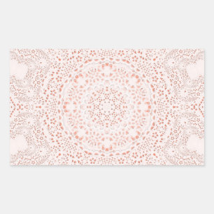 White & Coral  Lace Fabric Image  Background Sticker
