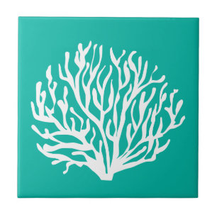 White coral reef custom beach theme ceramic tile
