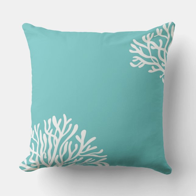 White Coral Throw Pillow (Front)