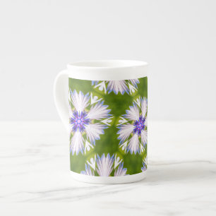 White Cornflowers Pattern Bone China Mug