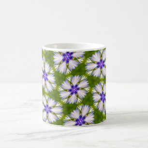 White Cornflowers Pattern Coffee Mug