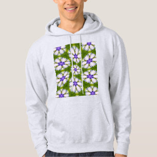 White Cornflowers Pattern Hoodie