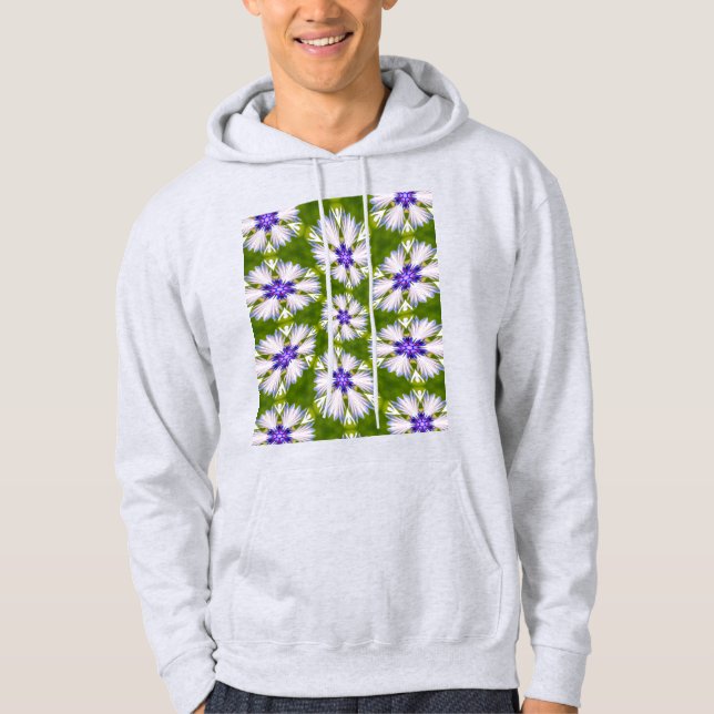 White Cornflowers Pattern Hoodie (Front)