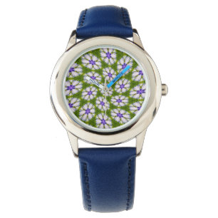 White Cornflowers Pattern Watch