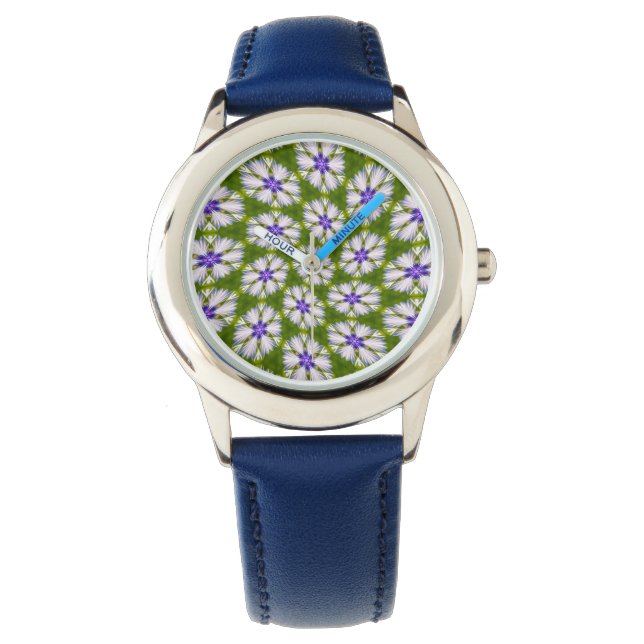 White Cornflowers Pattern Watch (Front)