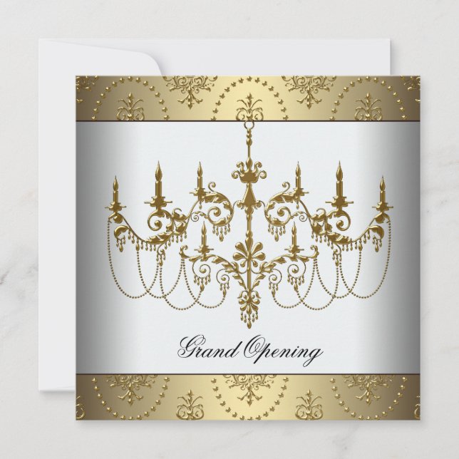 White Corporate Business Grand Opening Party Invitation (Front)