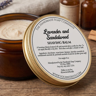 White Cosmetics Jar Label with Ingredients