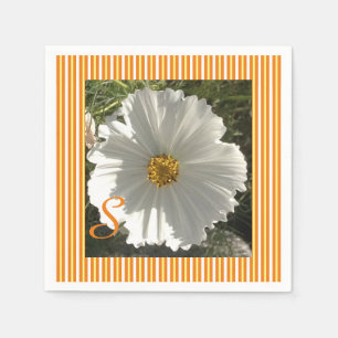 White Cosmos Flower Napkin