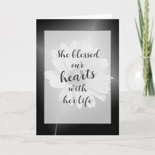 White Cosmos Flower Sympathy  Card