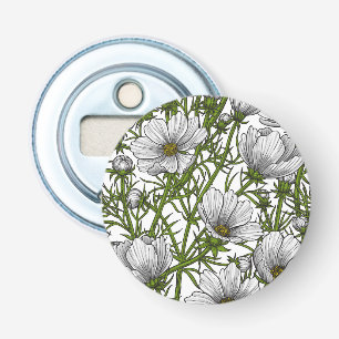 White cosmos flowers bottle opener