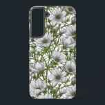 White cosmos flowers samsung galaxy case<br><div class="desc">Hand drawn vector illustrations with pink cosmos flowers</div>