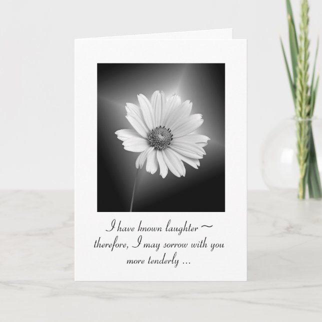 White Cosmos Glow Sympathy  Card (Front)