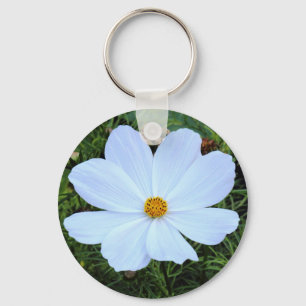White Cosmos Keychain