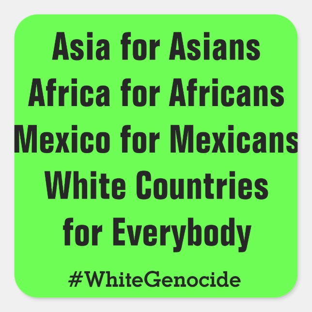 White Countries for Everybody Square Sticker (Front)