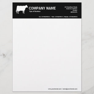 White Cow 2in Colour Header - Black Letterhead