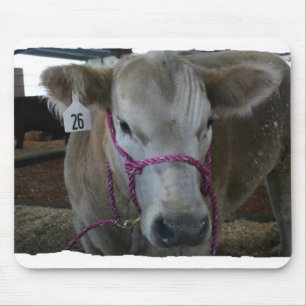 White Cow Head Shot at County Fair Mouse Pad