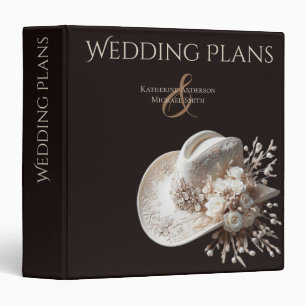 White Cowgirl Hat with Flowers Binder