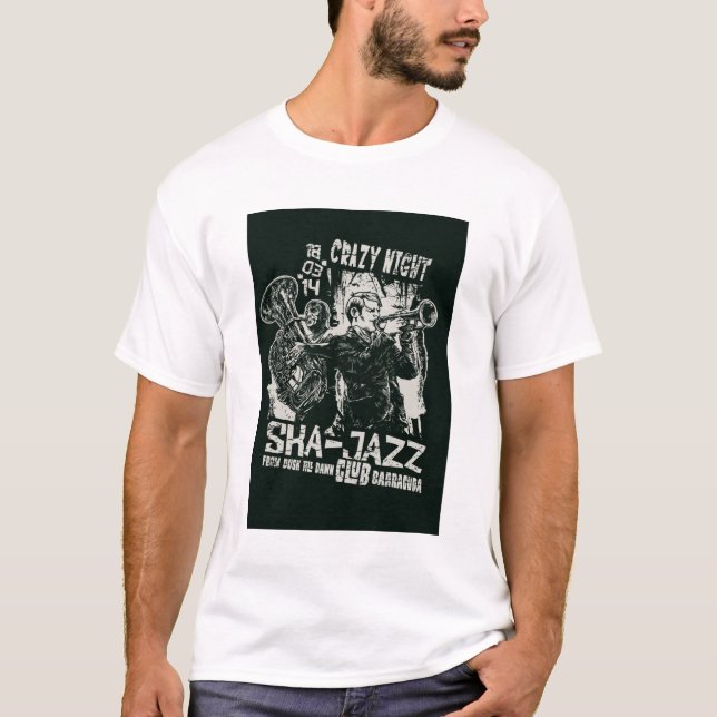 White Crazy Night Sha-Jazz Club Graphic Tee (Front)
