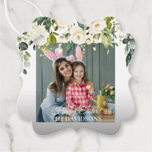 White Cream Flowers Gold Photo Egg Hunt Easter