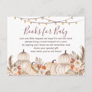 White Cream pumpkin Floral books for baby Invitation Postcard