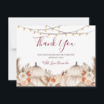 White Cream Pumpkin Floral Bridal & Baby Shower Thank You Card<br><div class="desc">White Cream Pumpkin Rustic Floral Bridal & Baby Shower</div>