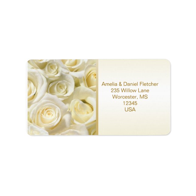 White-cream roses Address Label (Front)
