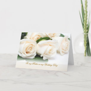 White cream roses. Thank you Mother for my Wedding