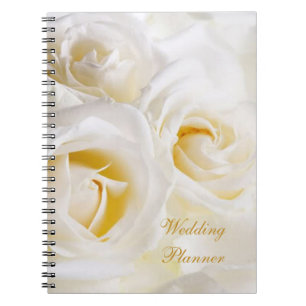 White cream roses Wedding Planner Notebook