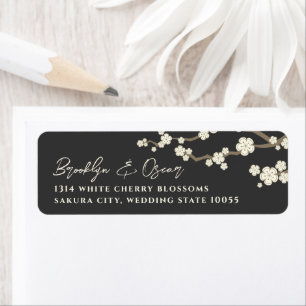 White Cream Sakura Cherry Blossoms Asian Wedding