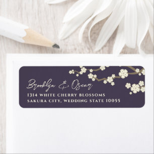 White Cream Sakura Cherry Blossoms Asian Wedding