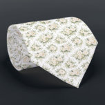 White Cream Watercolor Florals Wedding Groomsmen  Tie<br><div class="desc">Elegant white and cream with greenery watercolor florals wedding necktie.  Perfect for the groom,  groomsmen,  father of the bride or father of the groom. Have the whole wedding party match and look fantastic.</div>