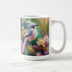 White Crested Blush Tail Jay Fantasy Bird Coffee Mug