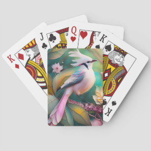 White Crested Blush Tail Jay Fantasy Bird Playing Cards