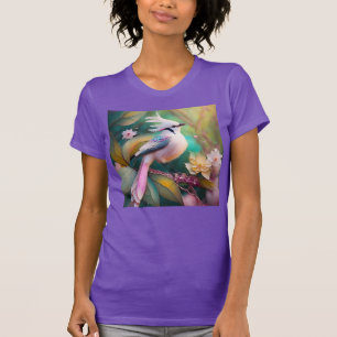 White Crested Blush Tail Jay Fantasy Bird T-Shirt