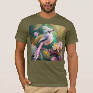 White Crested Blush Tail Jay Fantasy Bird T-Shirt