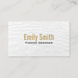 White Crocodile Leather Background Business Card