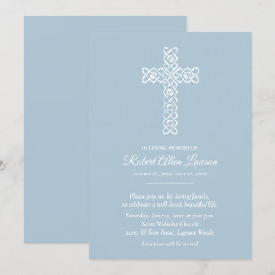 White Cross Funeral Memorial Celebration Blue