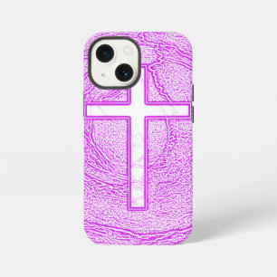 WHITE CROSS HIGHLIGHTED IN PINK iPhone 13 MINI CASE