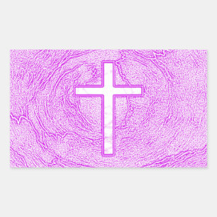 WHITE CROSS HIGHLIGHTED IN PINK STICKER