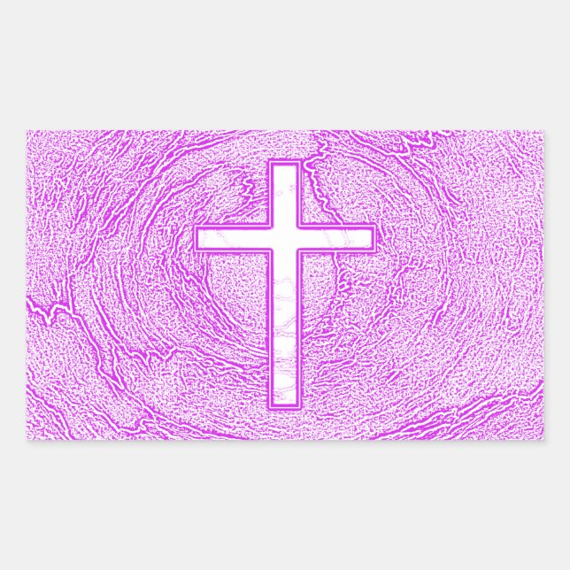 WHITE CROSS HIGHLIGHTED IN PINK STICKER (Front)